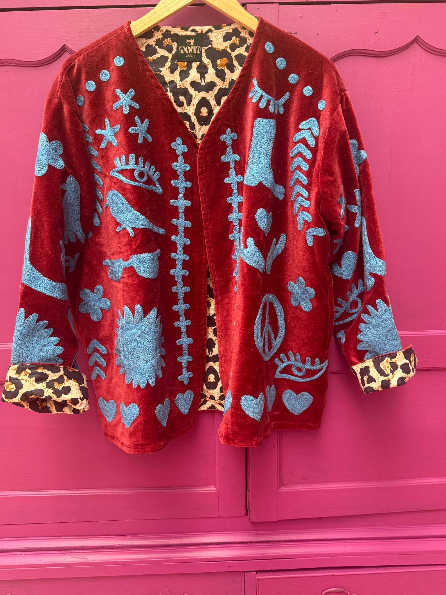 Velvet Jacket DREAM Red Blue: Panter