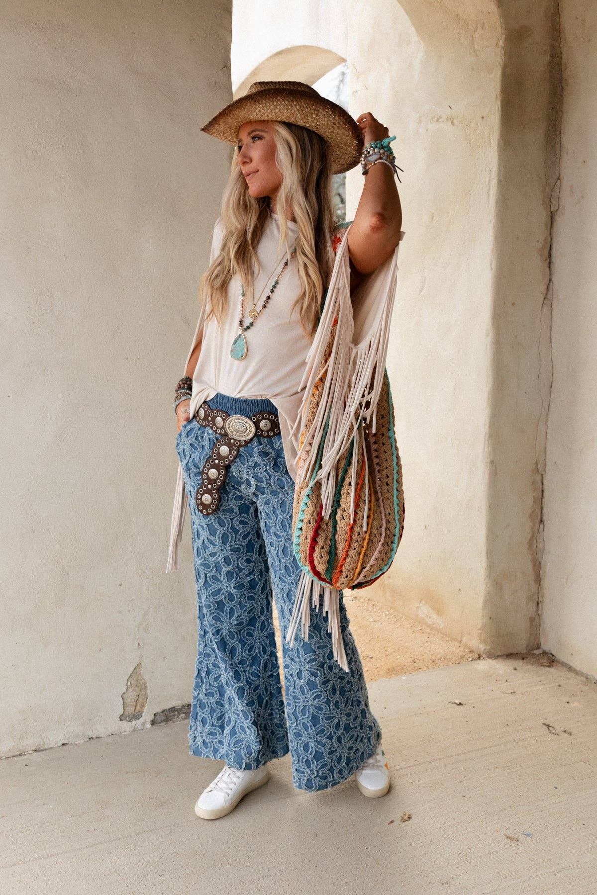 Onyx Oval Western Belt - Brown: Brown / OS