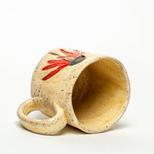 Load image into Gallery viewer, Red Cone Flower Design Handmade in Ohio Ceramic Mug 10 oz
