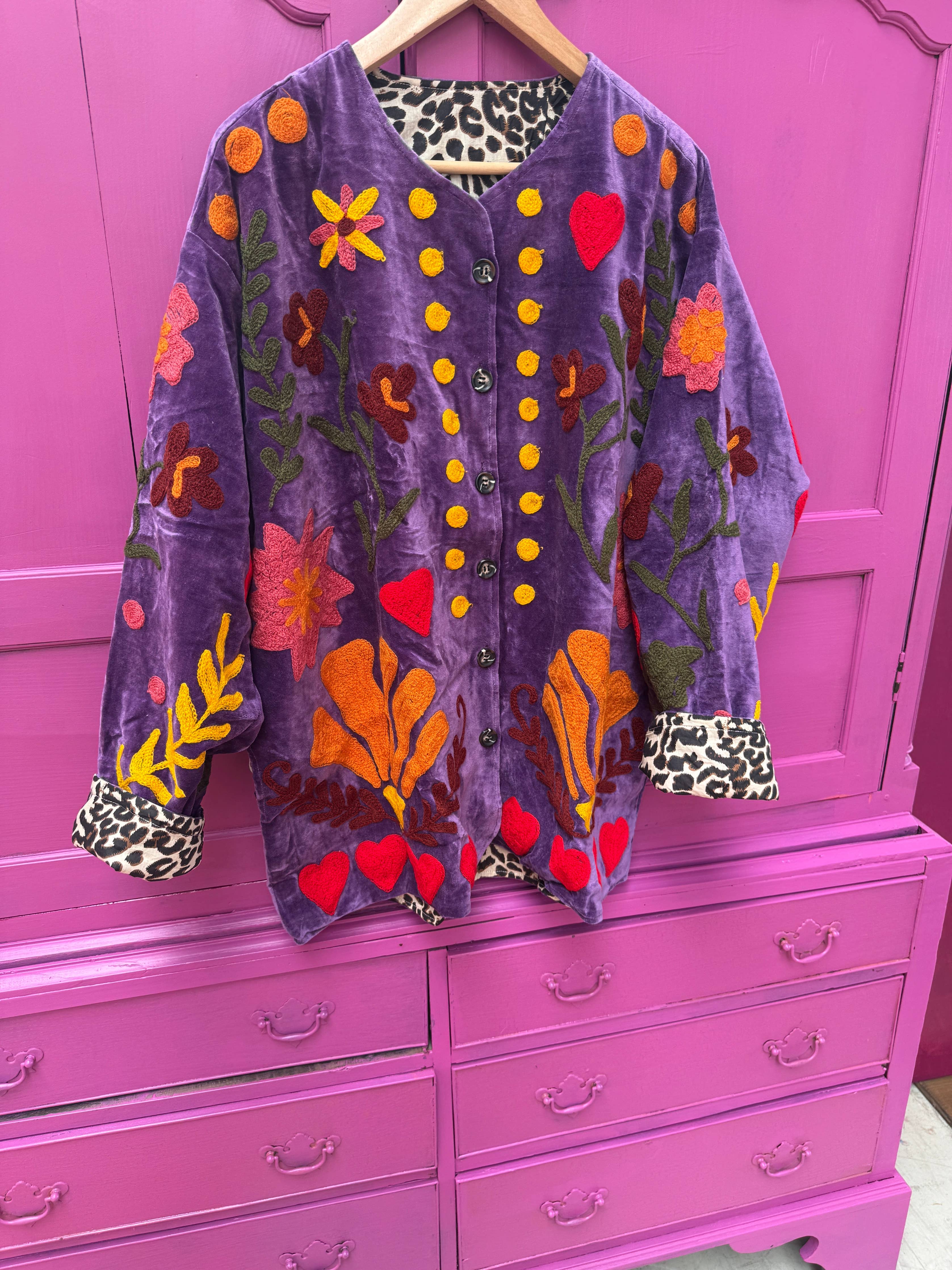 Velvet Jacket LOVE purple: Panter