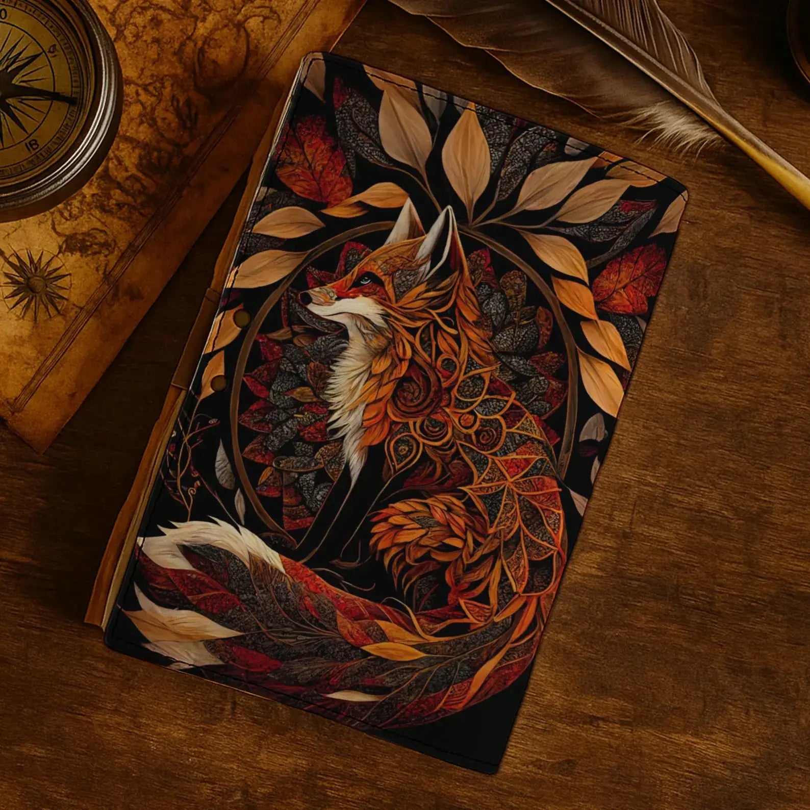Fox Grimoire Handmade Magical Spellbook leather Journal