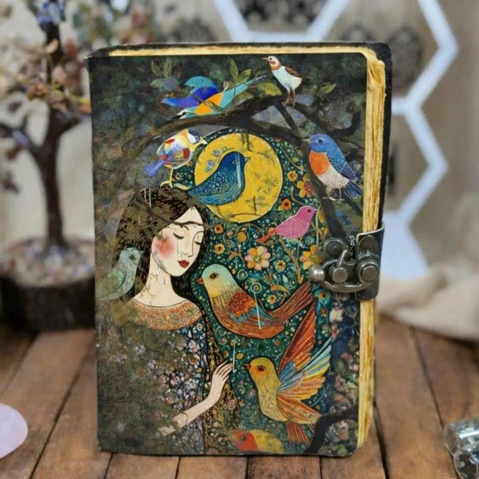 Lady With Bird And Tree Journal
