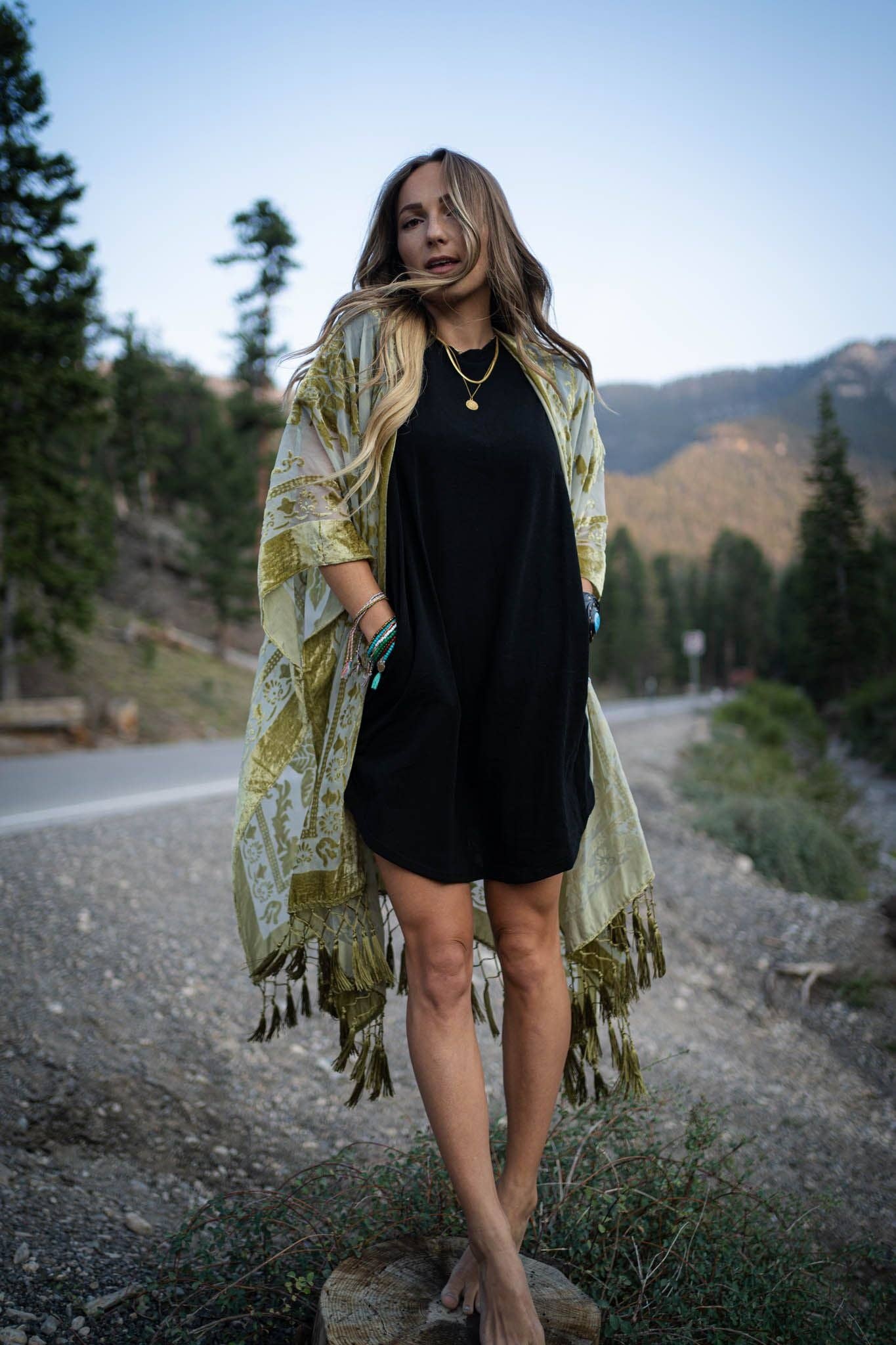 Winter Favorite: Crushin' On You Velvet Kimono - Olive: OS