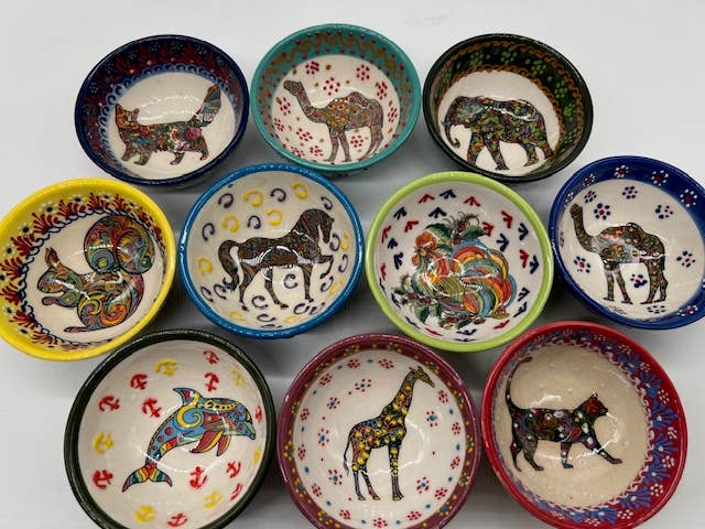 Animal Hand-painted Bowls 3" - Snack & Trinket Bowls