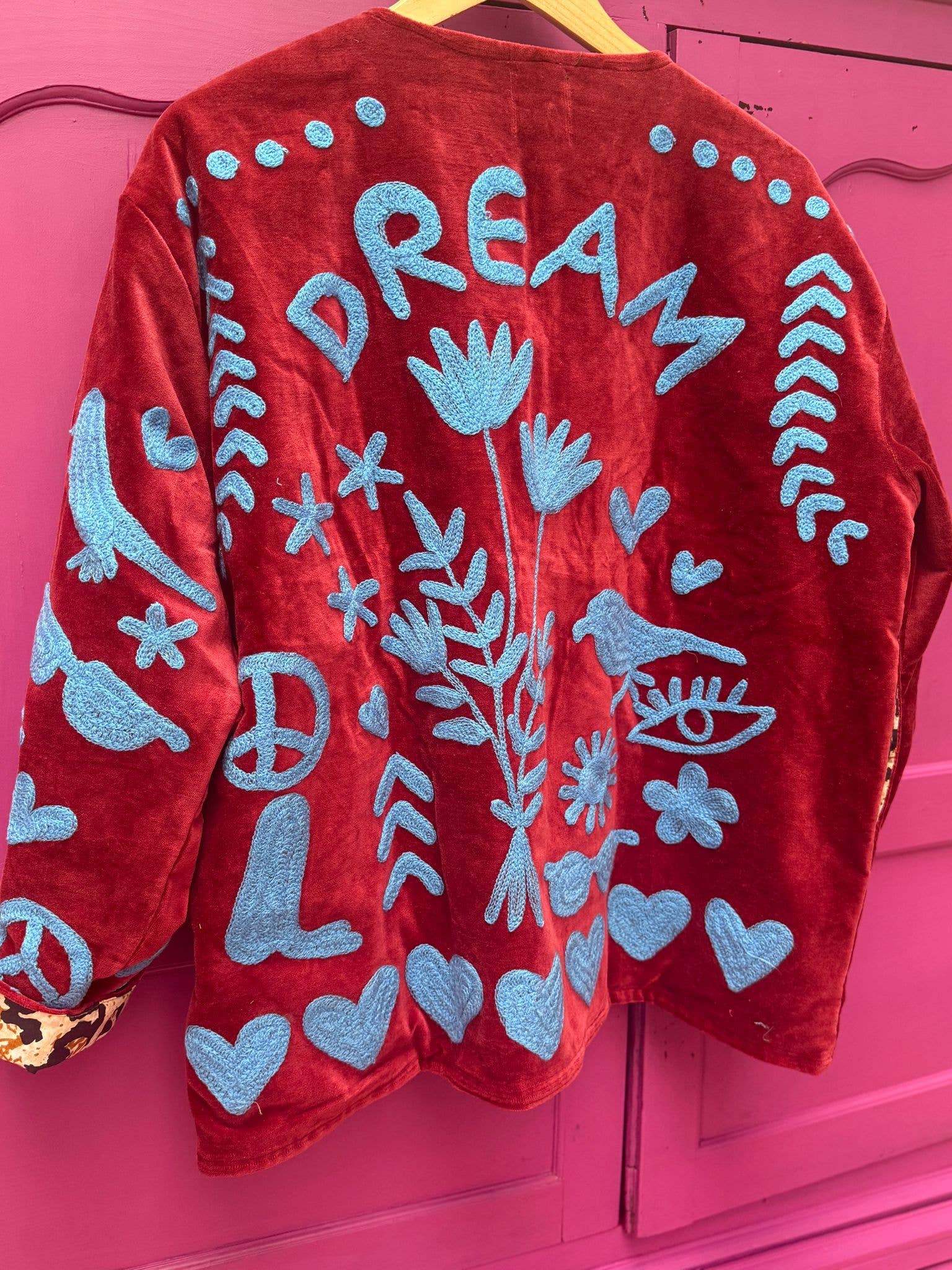 Velvet Jacket DREAM Red Blue: Panter
