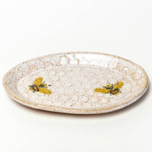 Load image into Gallery viewer, Bee Pattern Handmade Ceramic White Oval Trinket Dish

