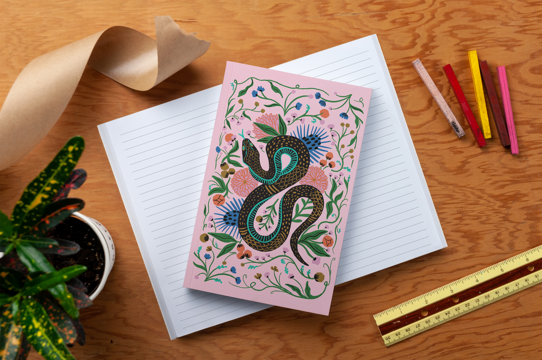 Charmed Snake Classic Layflat Notebook LFC2074L