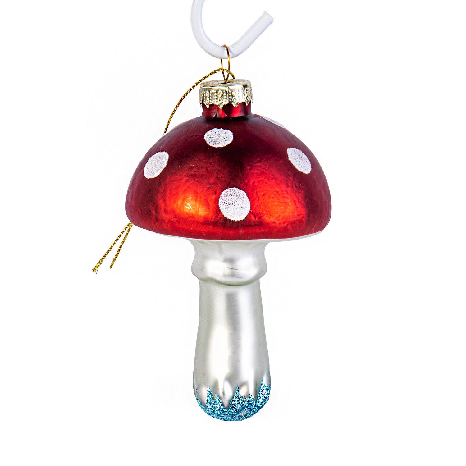 Amanita Mushroom Glass Christmas Tree Ornament