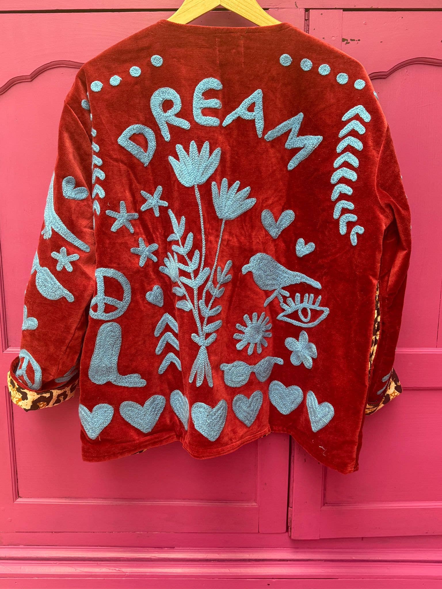 Velvet Jacket DREAM Red Blue: Panter