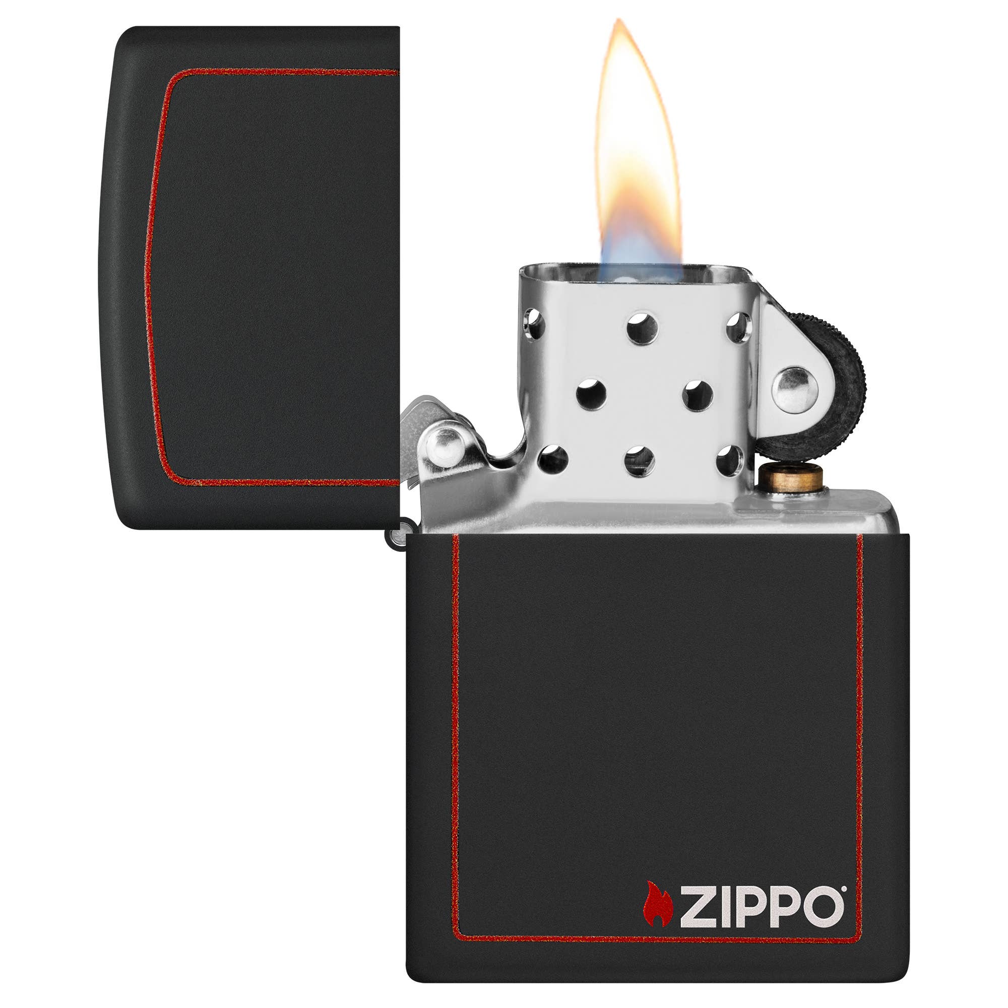 Zippo Classic Zippo Logo with Red Border Windproof Lighter