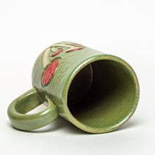 Load image into Gallery viewer, Mushroom Design Handmade, in Ohio, Ceramic Green 16oz Mug
