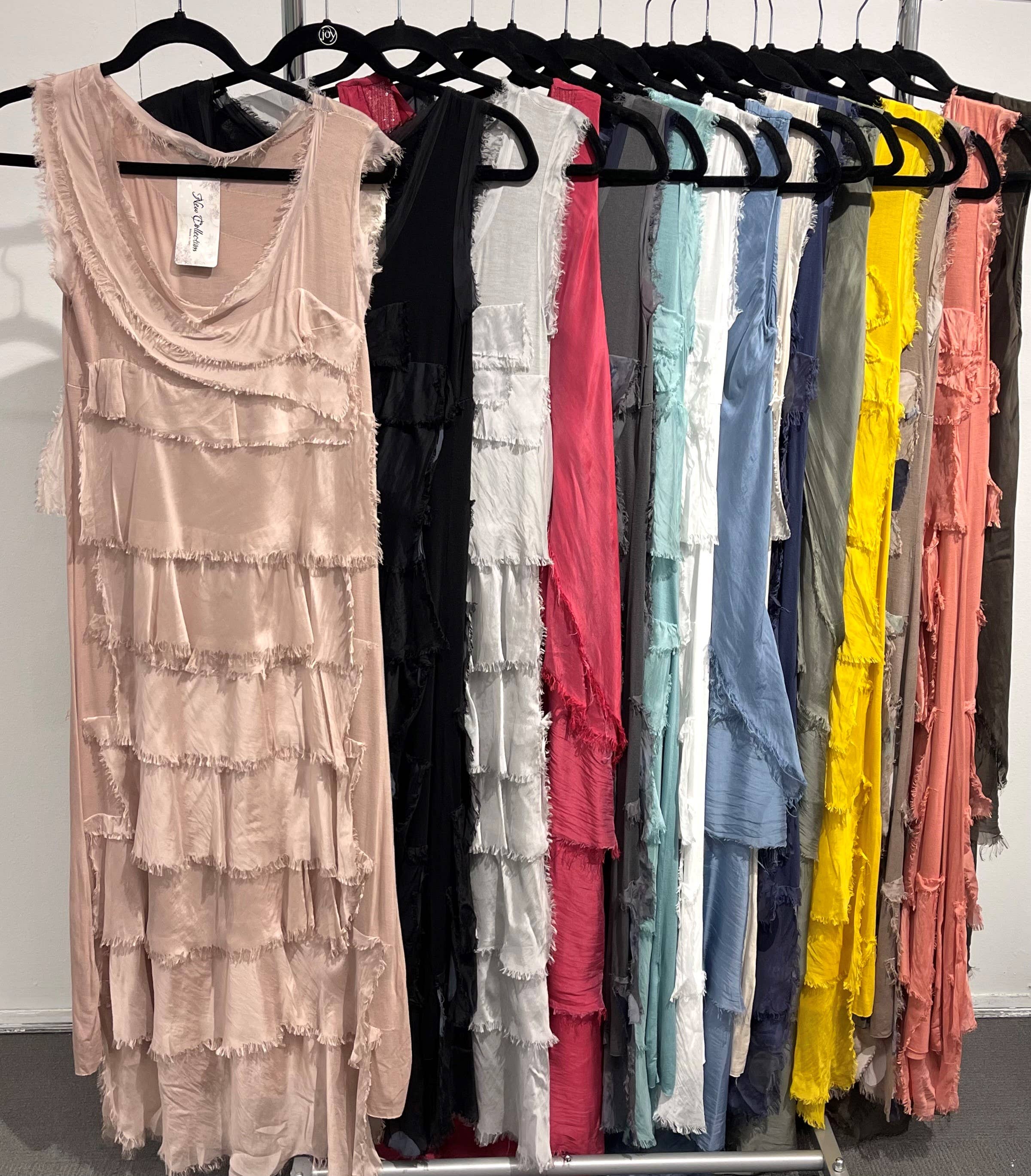 Women's Sleeveless Solid Maxi Dress, Multi Layers: Aqua / One Size