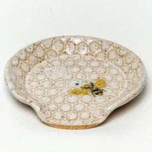 Load image into Gallery viewer, Ceramic Spoon Rest- Honey Bee Pattern Handmade in Ohio
