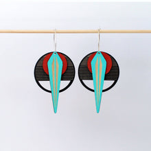 Load image into Gallery viewer, Architectural Lightweight Leather + Birch earring: Naja RoB
