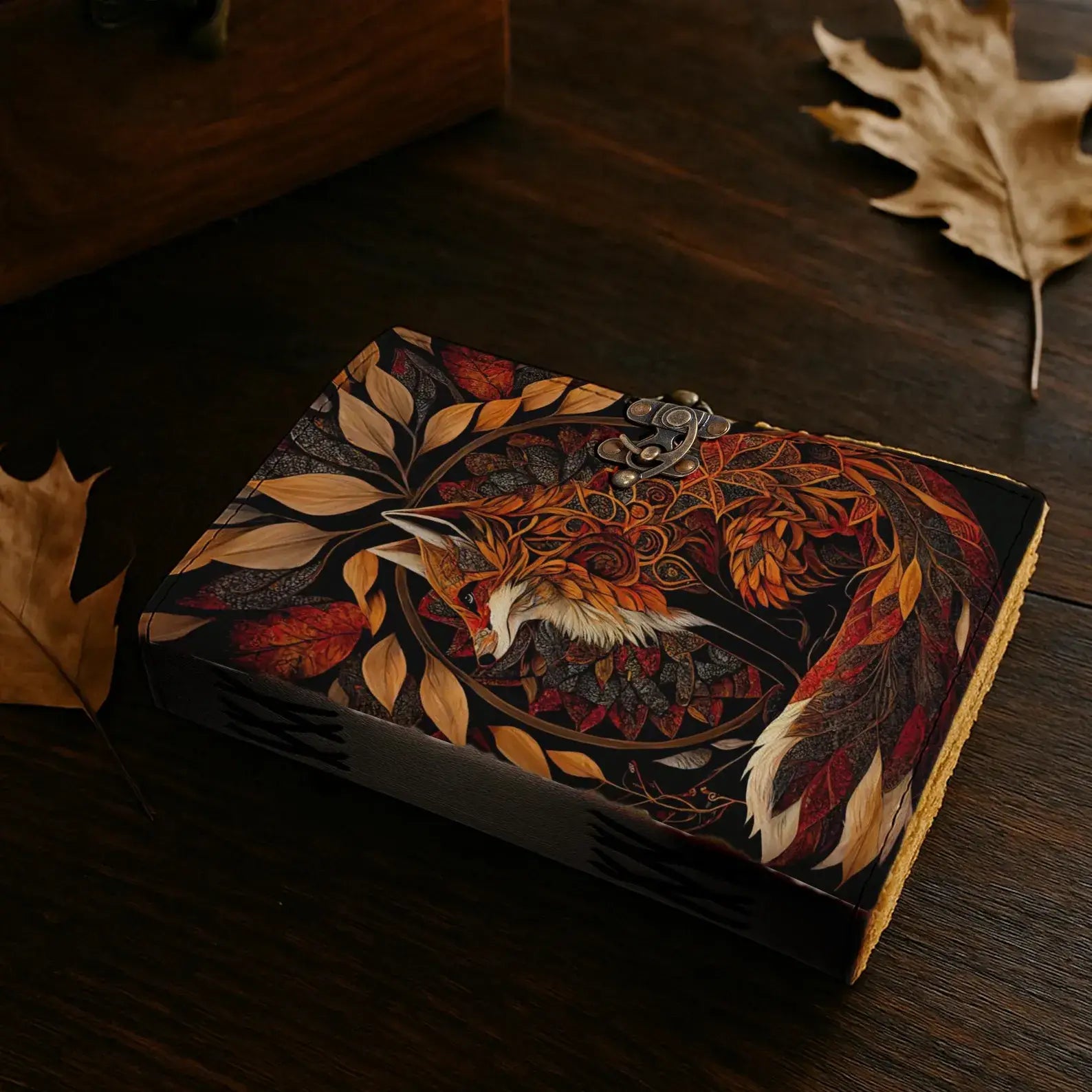 Fox Grimoire Handmade Magical Spellbook leather Journal