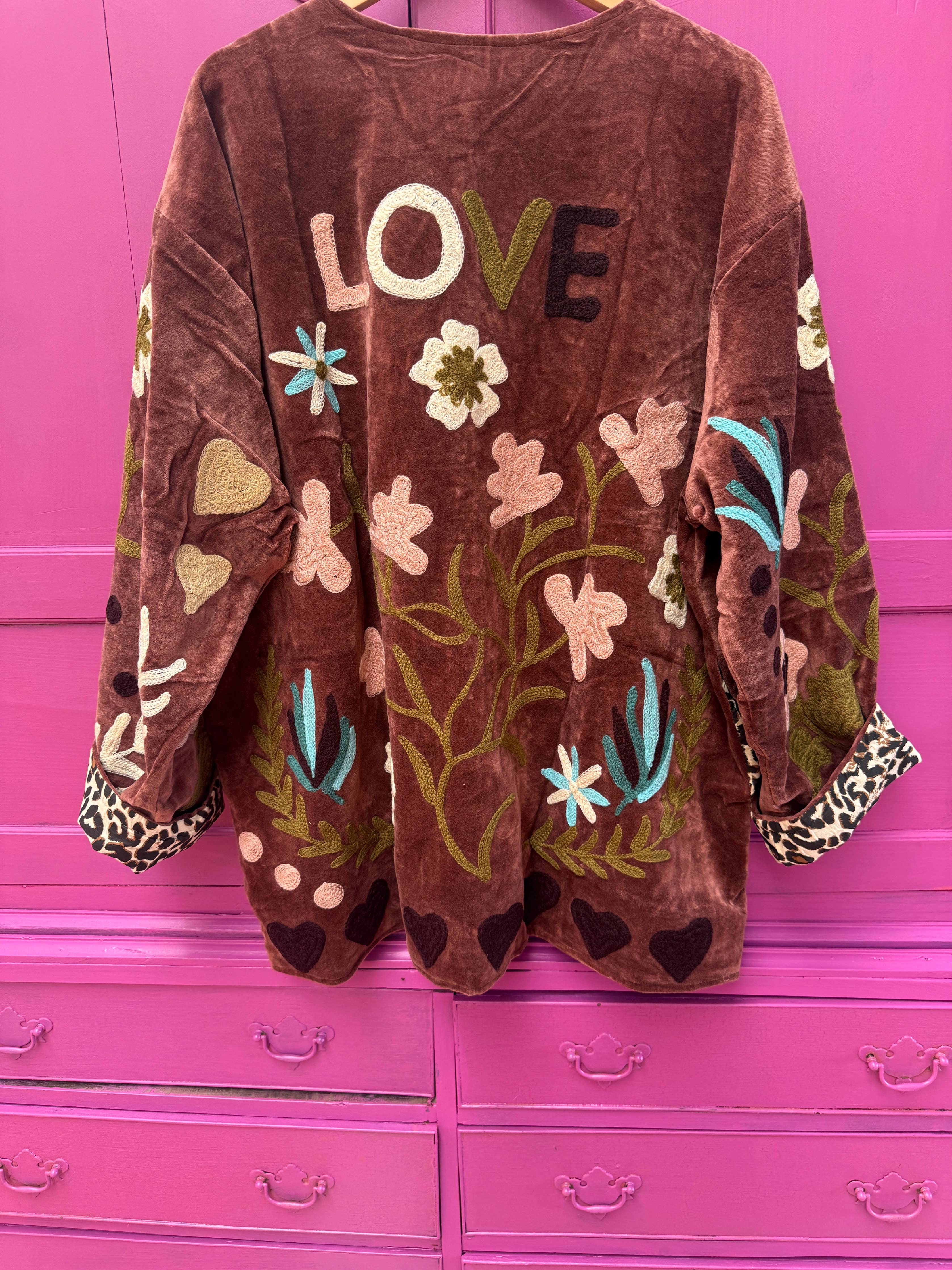 Velvet Jacket LOVE mauve: Panther