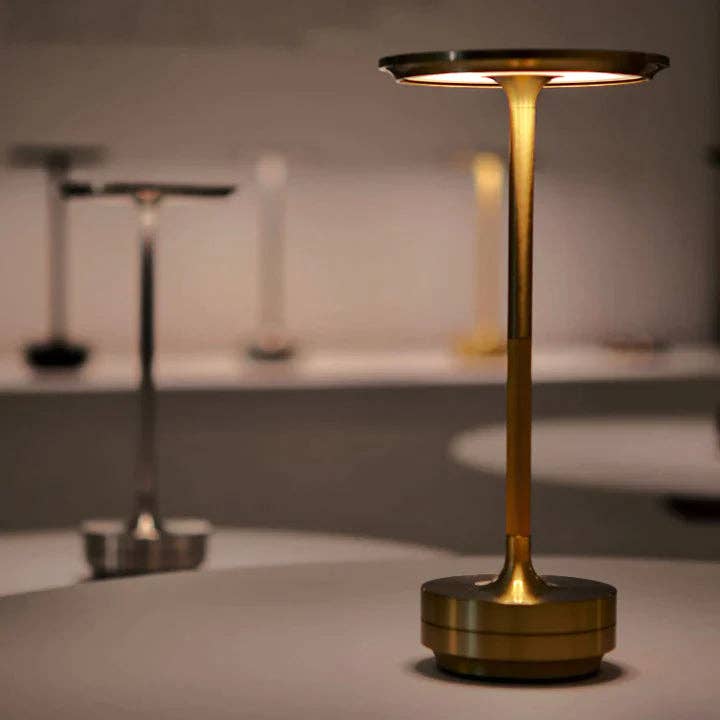 Cordless Rechargeable Table Lamp — Luminous, Metal: Gold