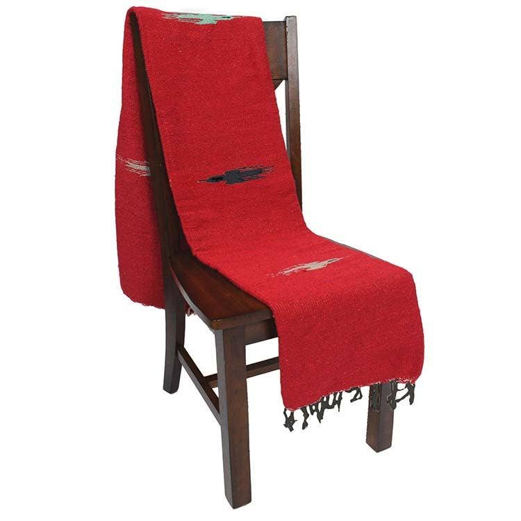 Red Thunderbird Mexican Blanket Vintage Style Hand Woven