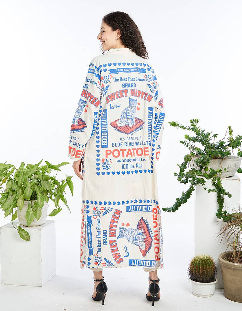 COTTON LONG CARDIGAN (TH-2017)   : MAGNOLIA / XL