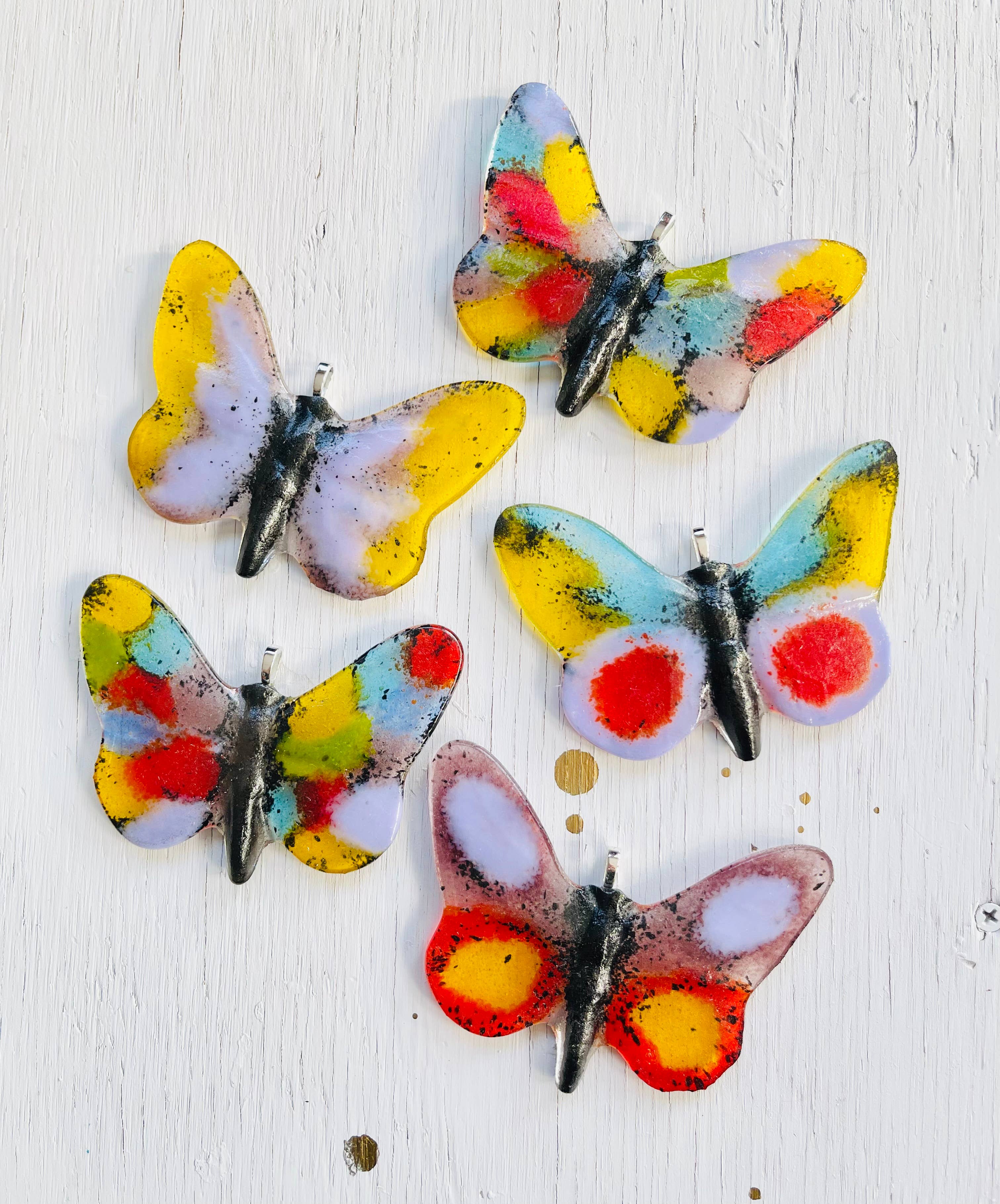 Butterfly Suncatcher / Ornament - Fused Glass 