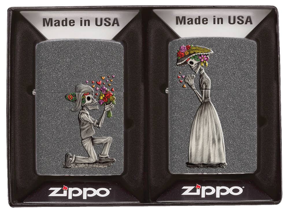 Zippo 211 Skull Couple - 2 pc set