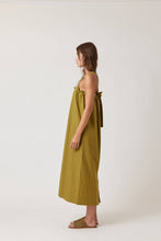 Load image into Gallery viewer, Amente Cross tie-back dress: M/L / 100% Cotton / Amber Green
