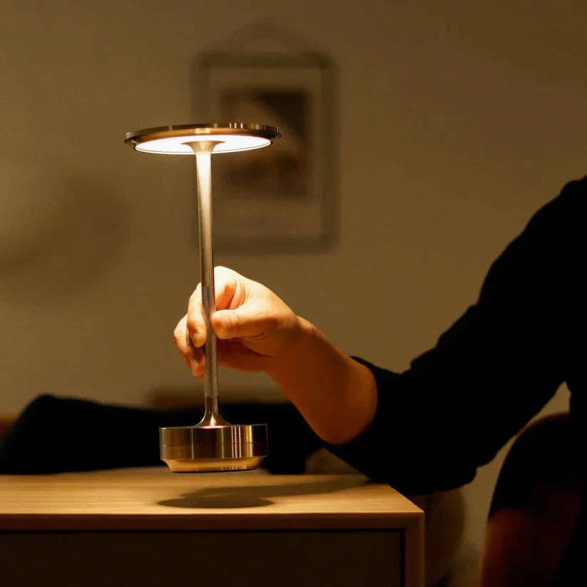 Cordless Rechargeable Table Lamp — Luminous, Metal: Gold