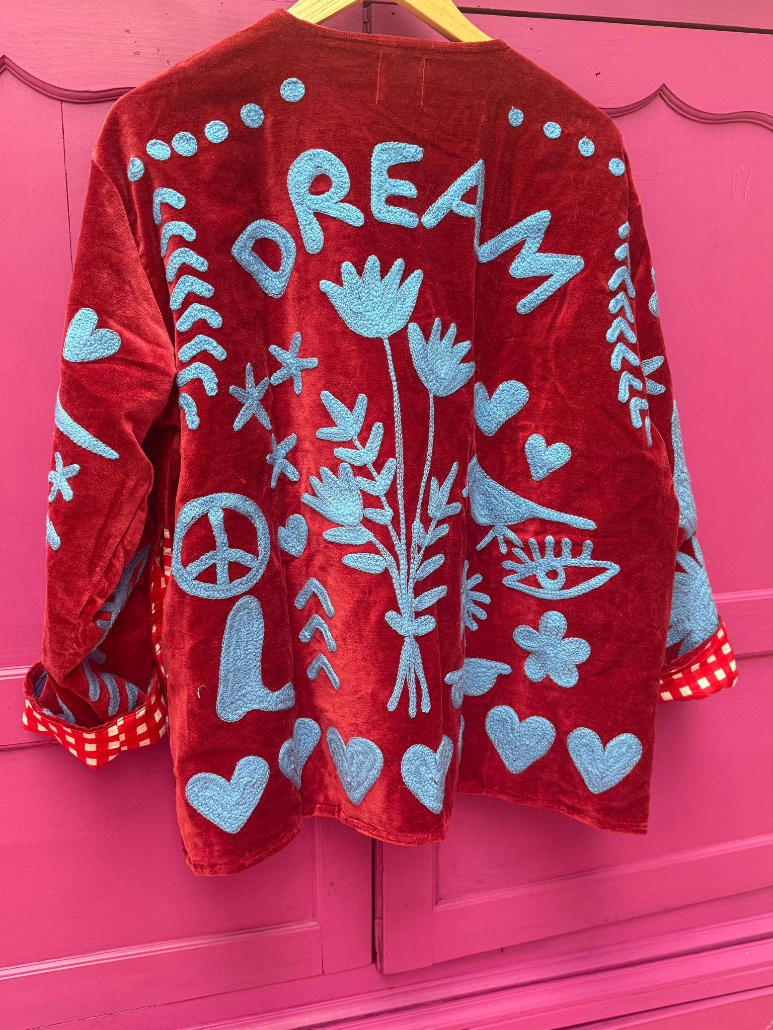 Velvet Jacket DREAM Red Blue: Panter