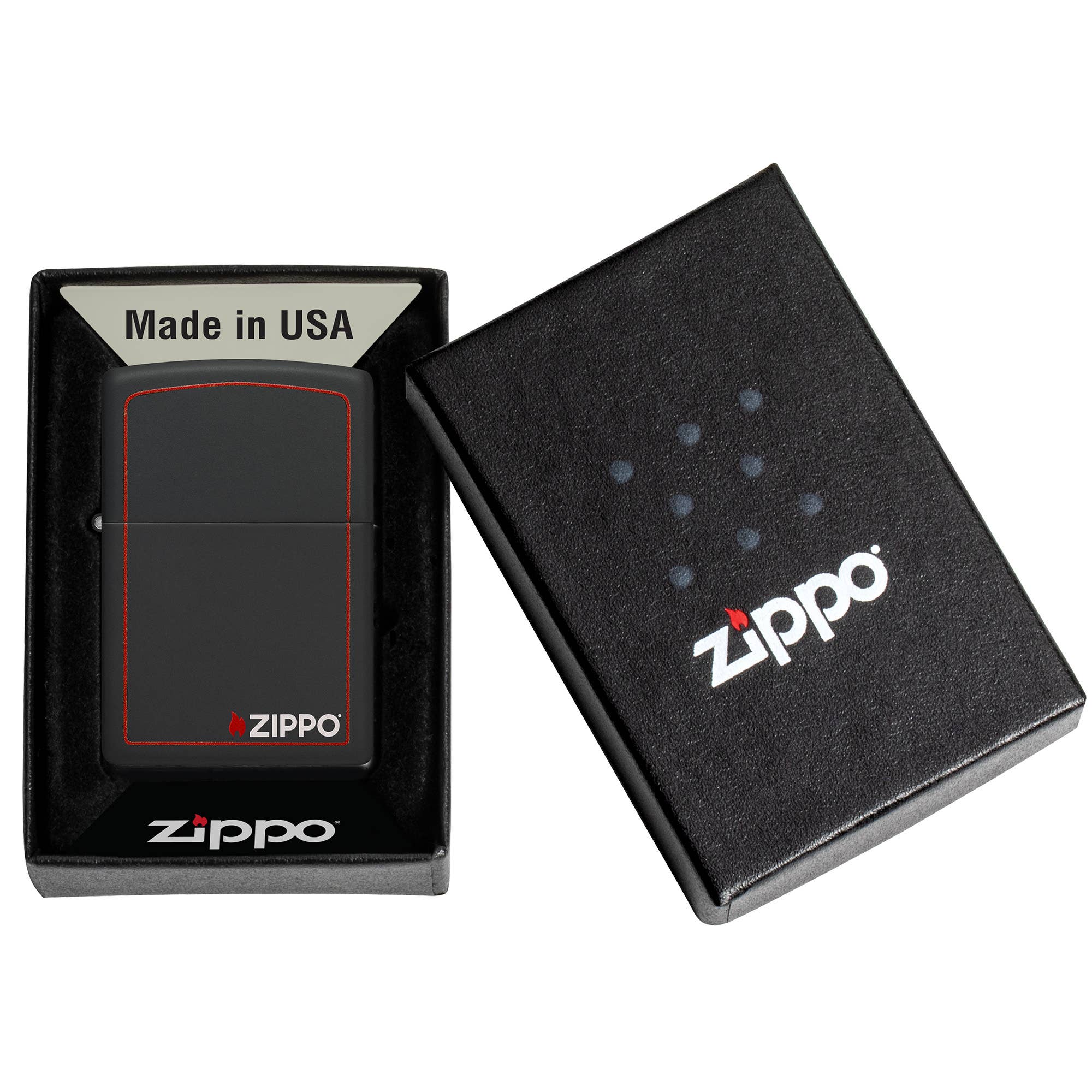 Zippo Classic Zippo Logo with Red Border Windproof Lighter
