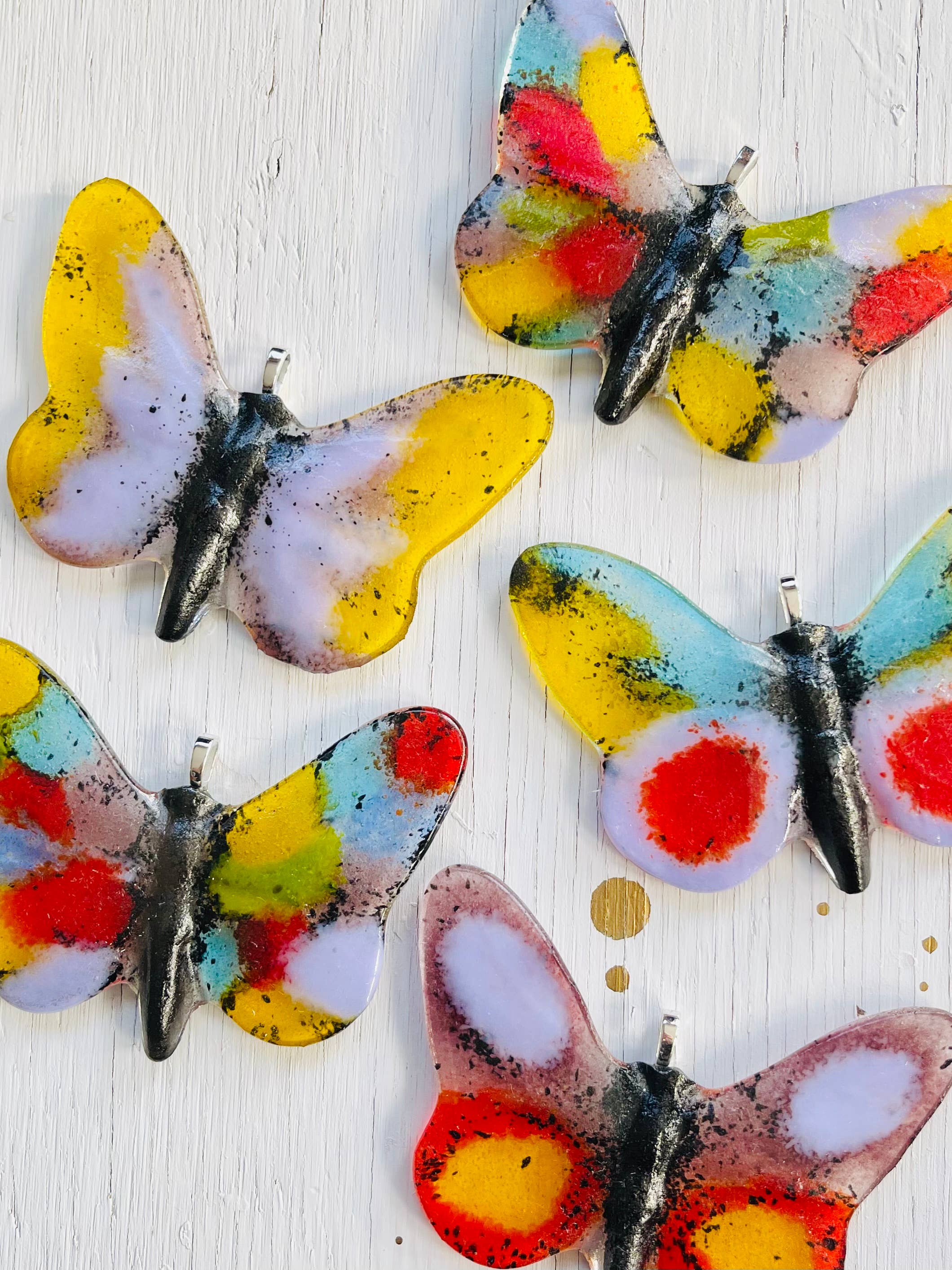 Butterfly Suncatcher / Ornament - Fused Glass 