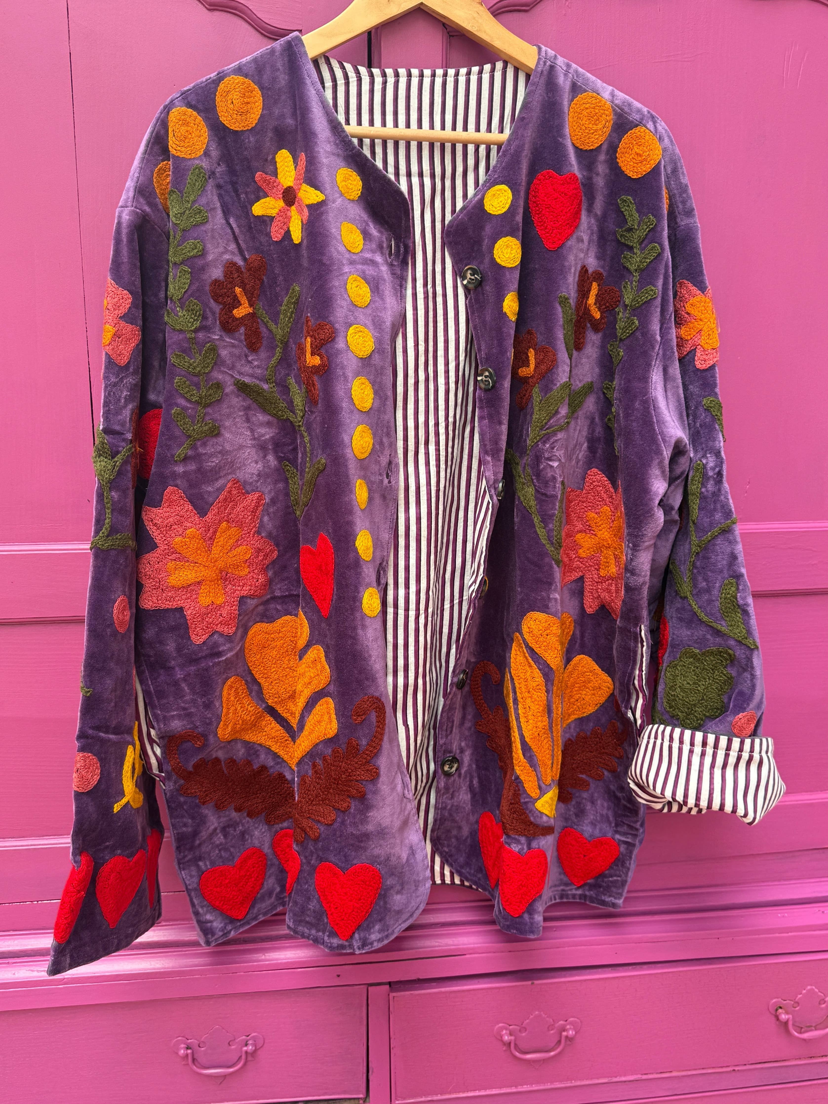 Velvet Jacket LOVE purple: Panter