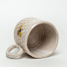 Load image into Gallery viewer, Bee Pattern Handmade Ceramic White 8oz Mug
