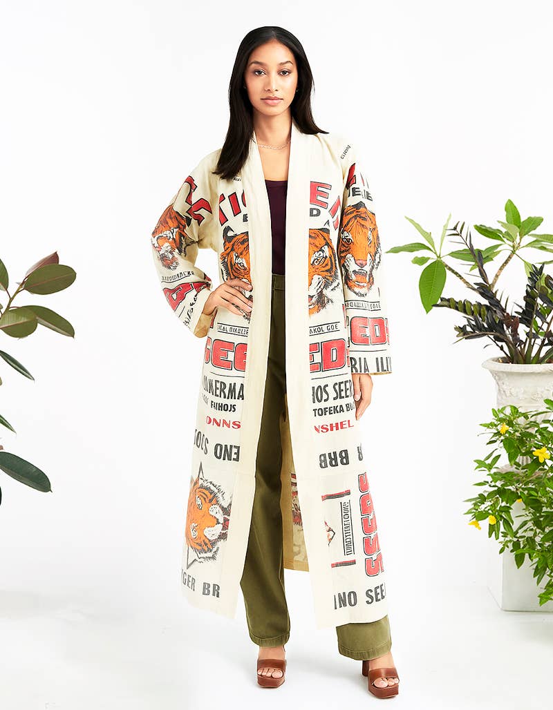 COTTON LONG CARDIGAN (TH-2017)   : MAGNOLIA / XL