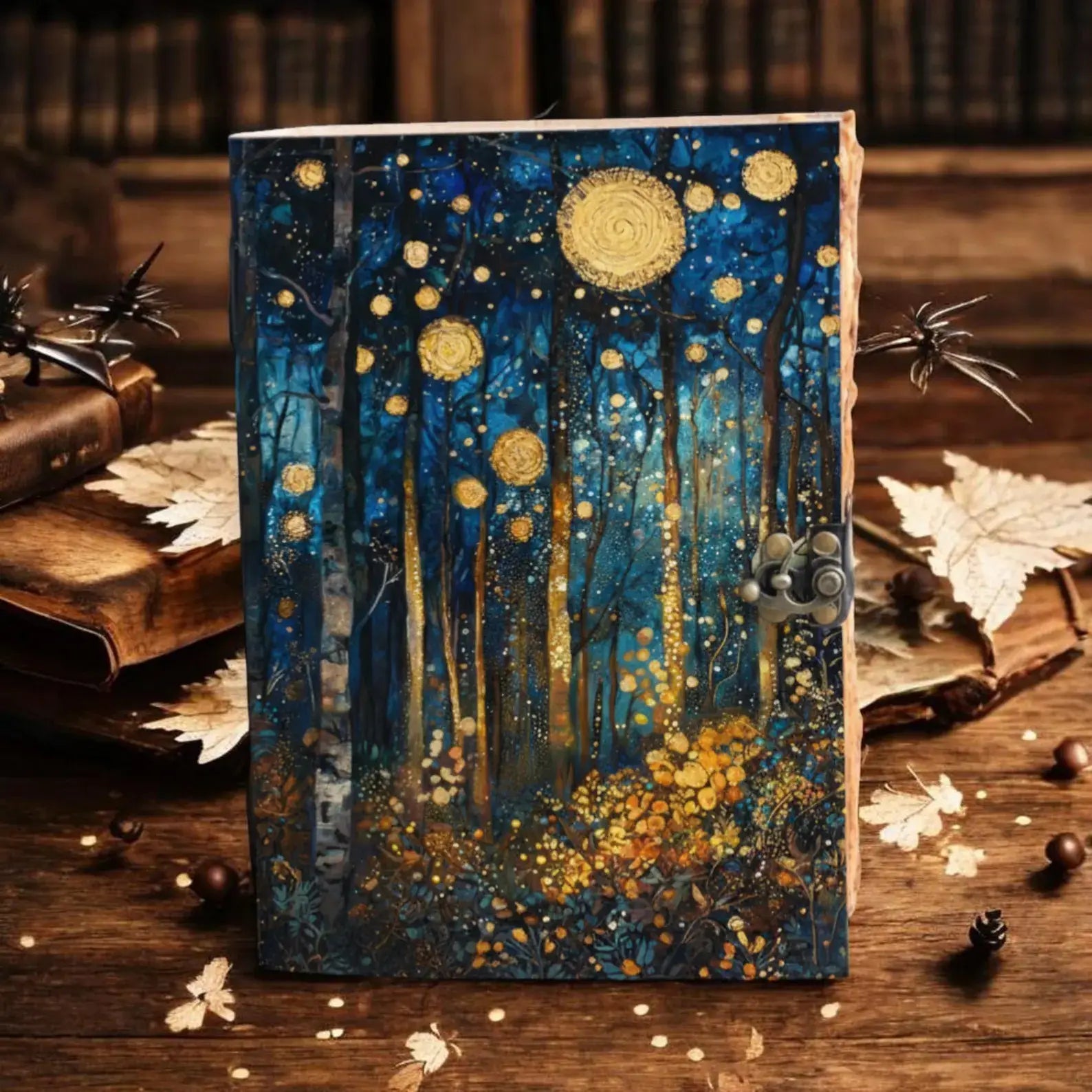 Handmade Leather Grimoire Journal: Orbs, Spell Book