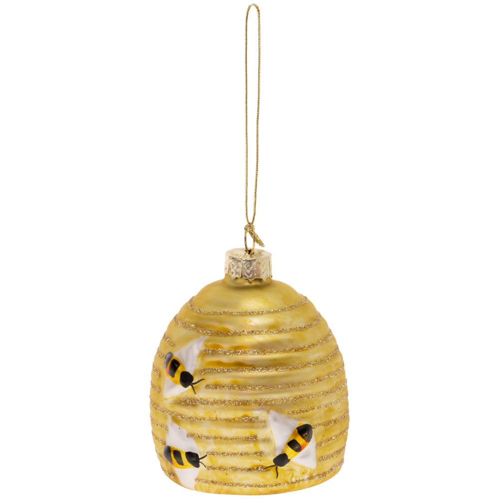 Glass Honey Hive Ornament Christmas