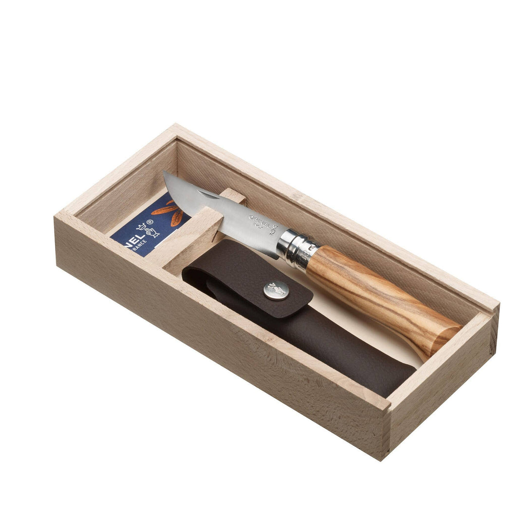 No.8 Olive Folding Knife + Alpine Sheath Gift Box