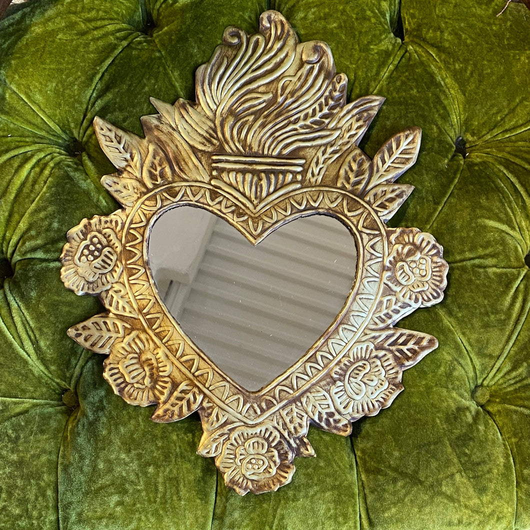 Big Flower Wreath Sacred Heart Mirror
