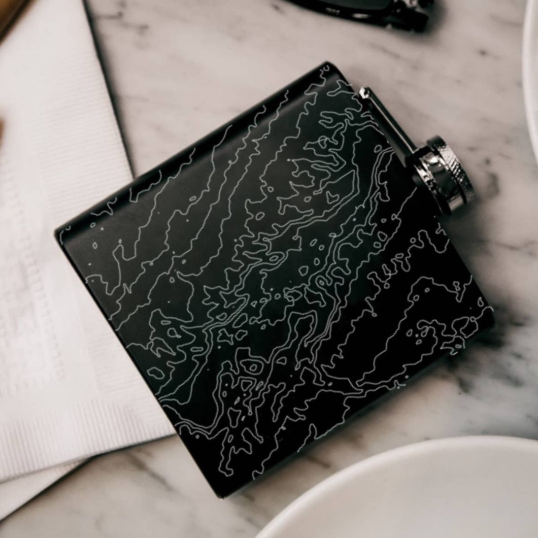 Cuyahoga Valley National Park Topo Map Hip Flask Black