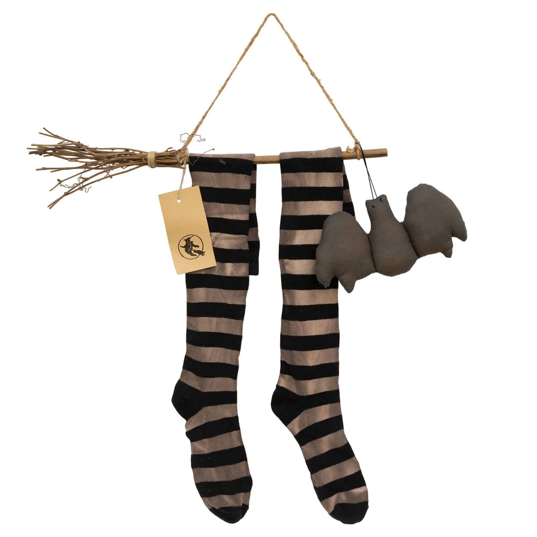 Witch Feet & Broom Hanger Ornament