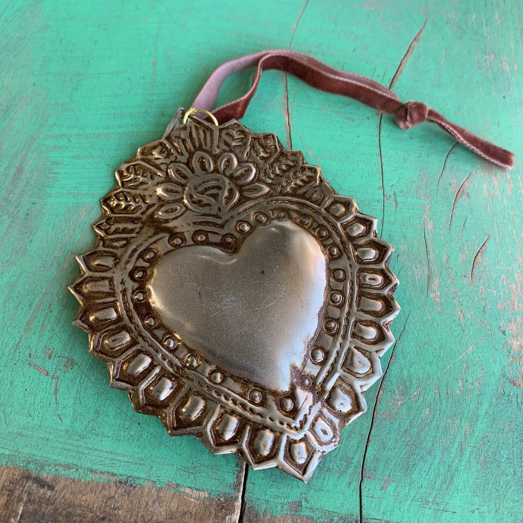 Sacred Heart Tin Ornaments: B