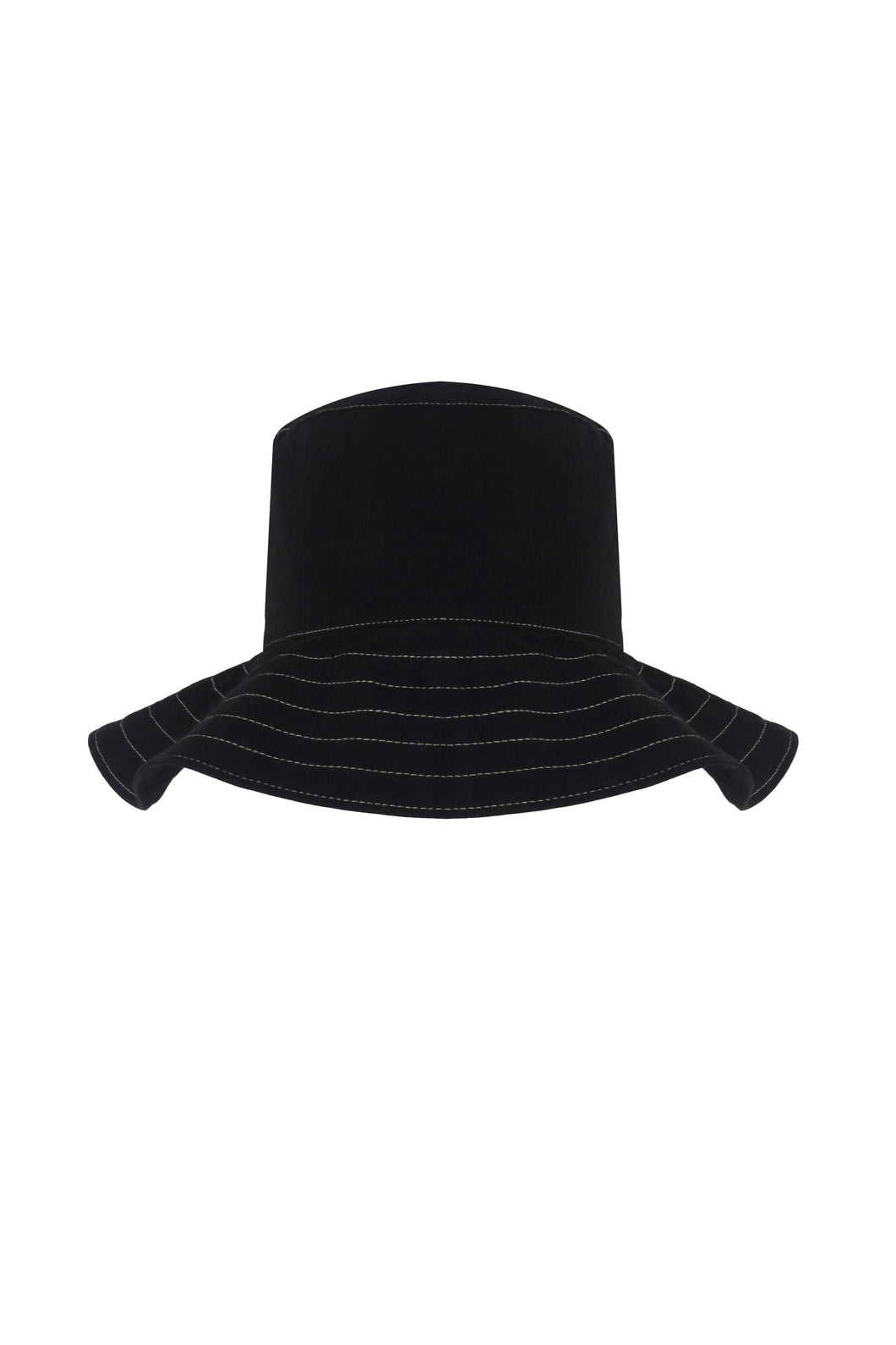 Playa Contrast Stitch Bucket Hat - Black: Black