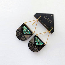 Load image into Gallery viewer, Turquoise Inlay TRIANGLE Earrings
