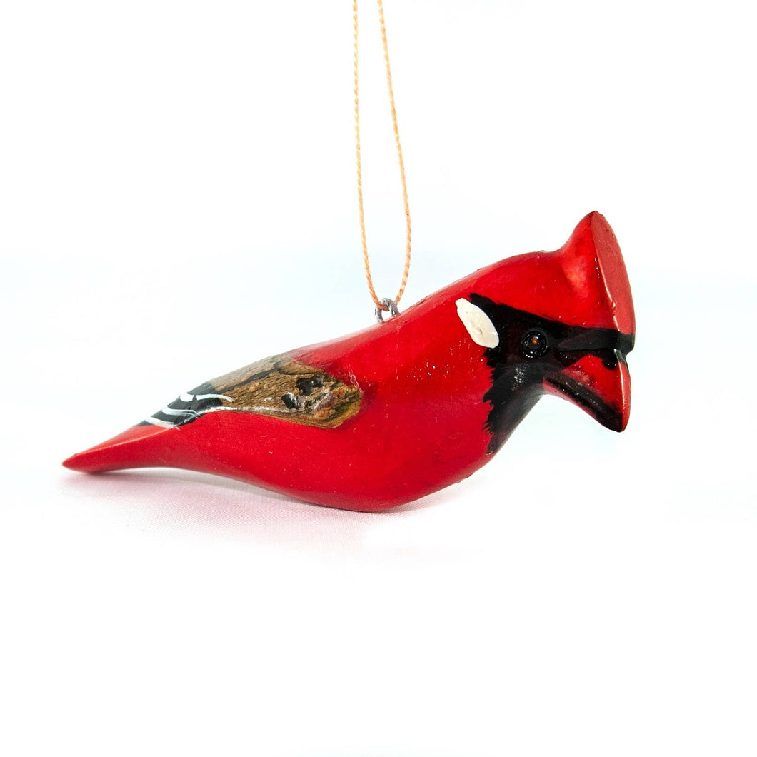 Cardinal Wood Bird Ornament
