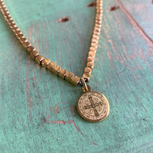 Load image into Gallery viewer, Gold Miracles and Protection Necklaces: St Benedict
