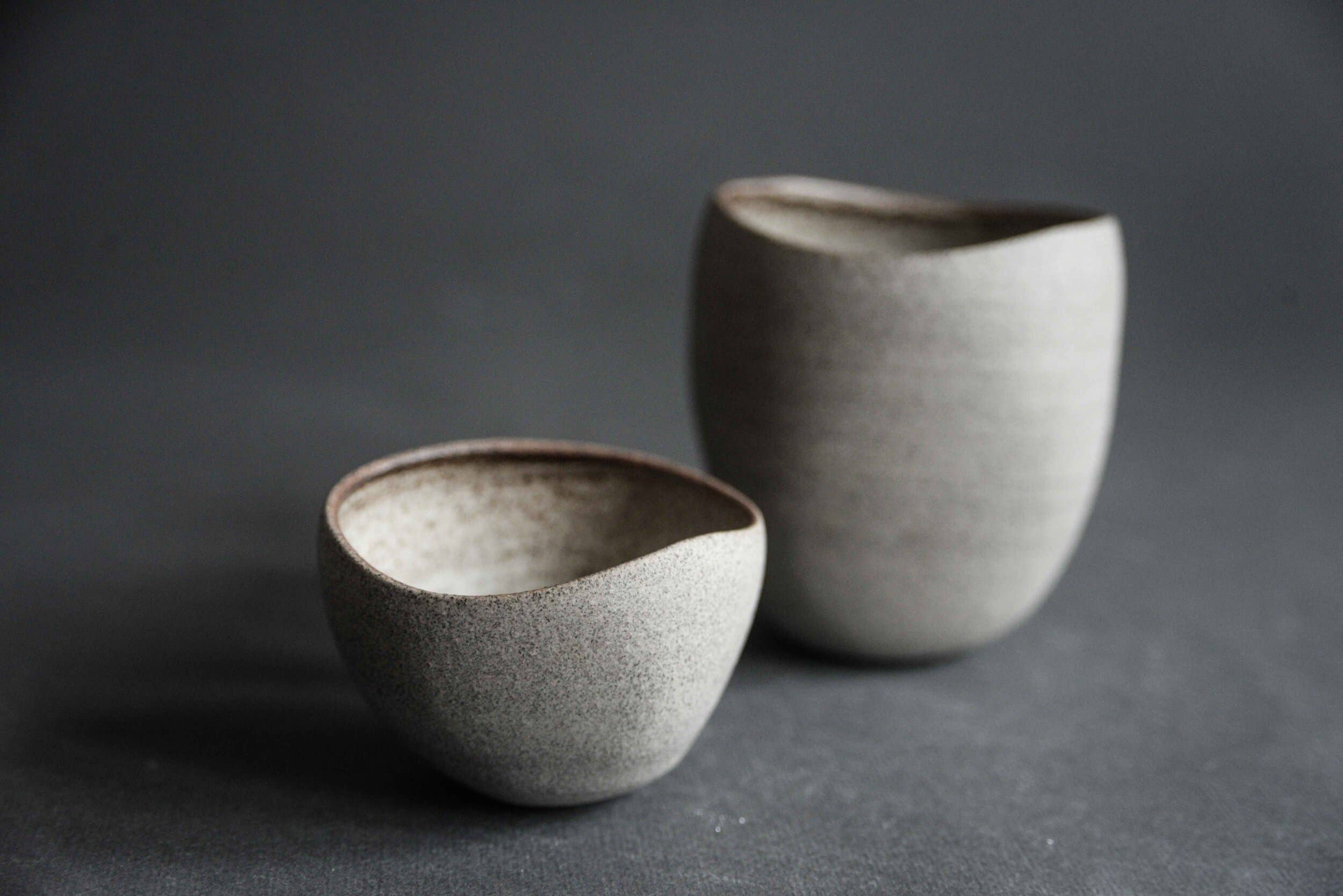 Latvia Stone - "SHELL" Wheel Thrown Cup Tumbler, Altered