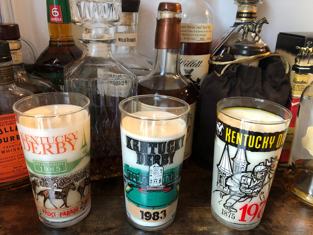 Kentucky Derby Glass Candle
