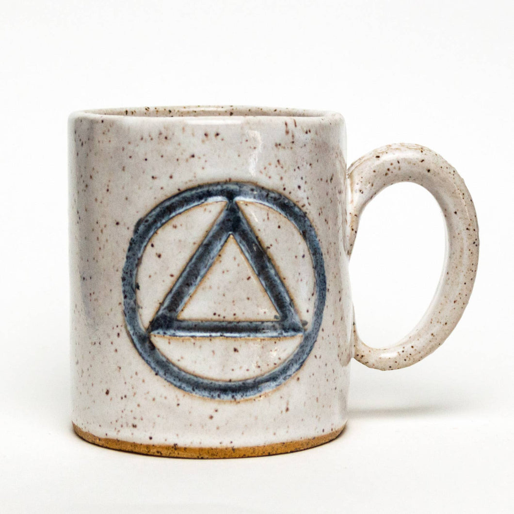 Sobriety Symbol Handmade Ceramic White 14oz Mug