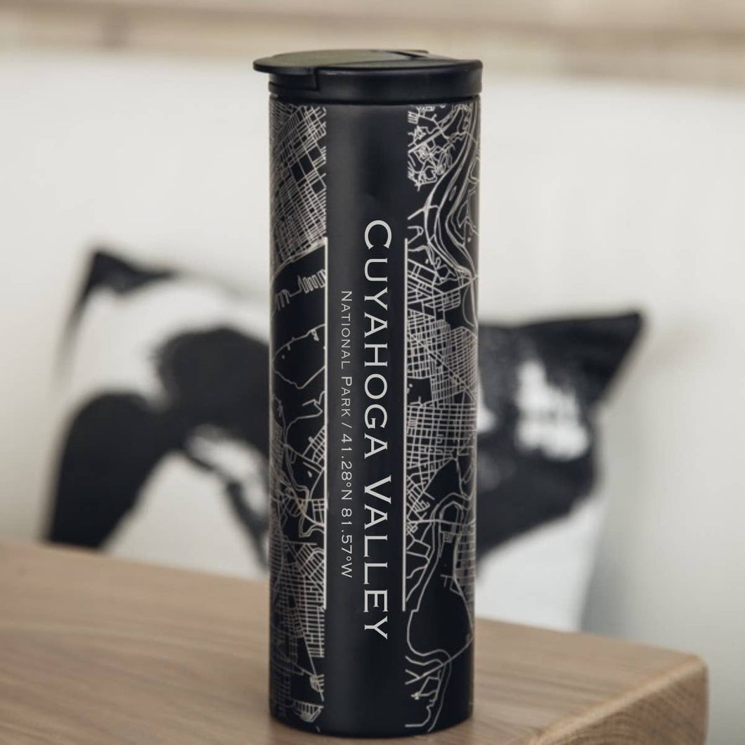 Cuyahoga Valley National Park Topo Map Tumbler Black