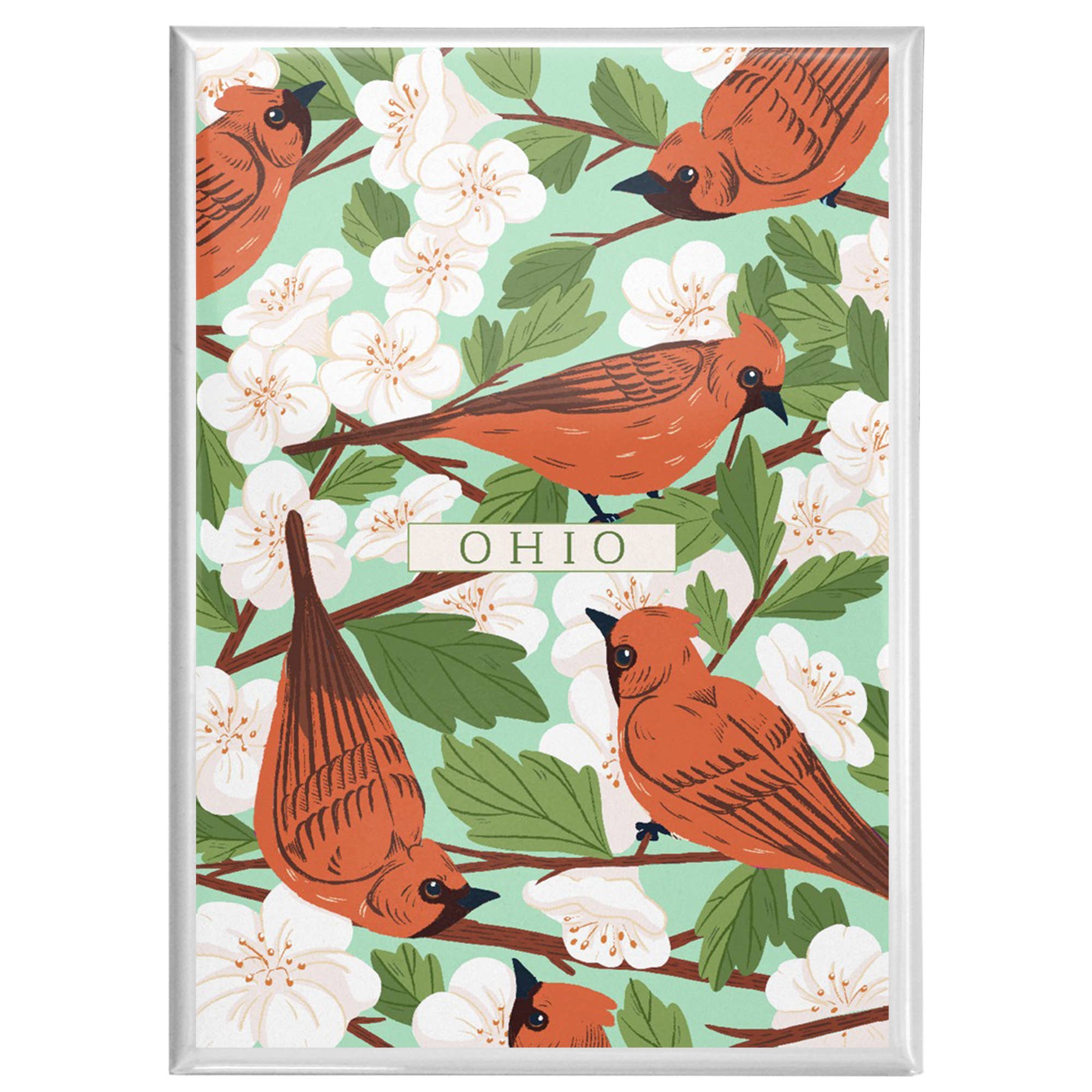 MAGNET Ohio, Cardinal & Hawthorn Pattern: Magnet