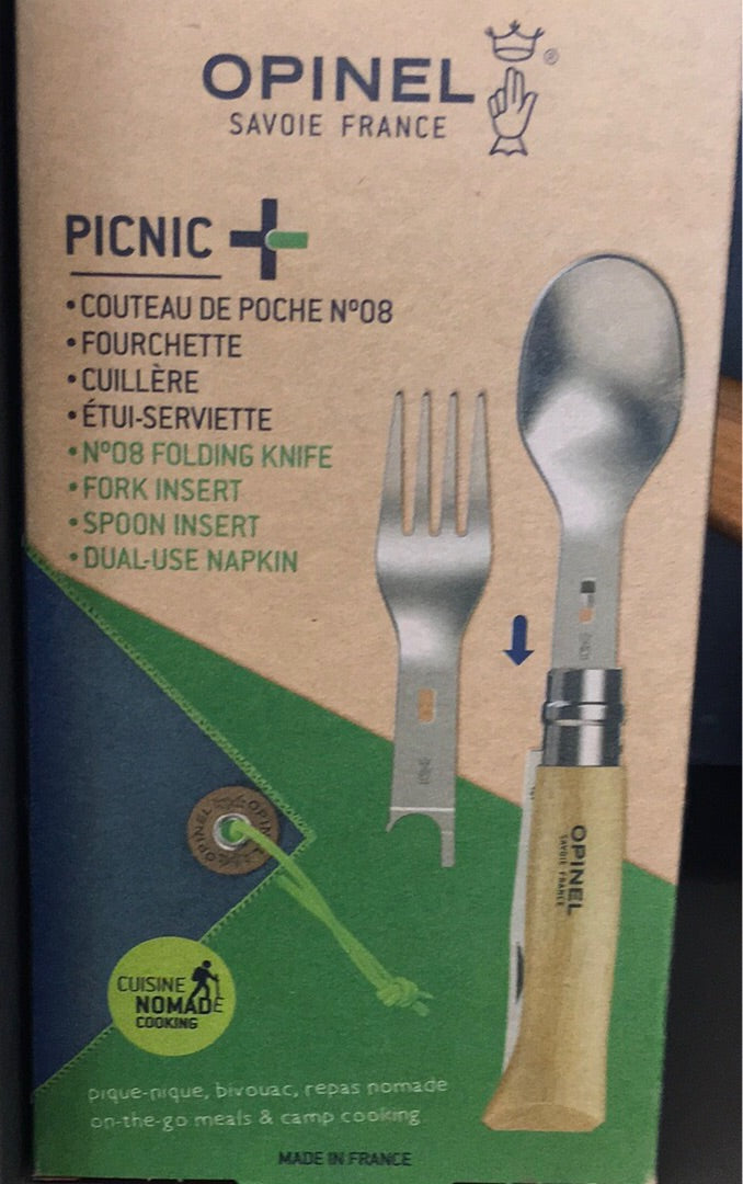 Opinel Picnic+ Cutlery  Complete Set with No.08 Folding Knife